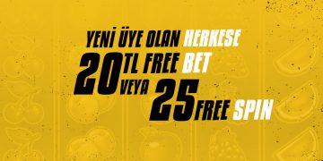Kolaybet Yeni Üyelere 20 TL Freebet veya 25 Freespin kolaybet bonus 2