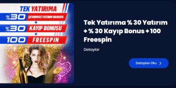 Mottobet Tek Yatırıma % 30 Yatırım + % 30 Kayıp Bonus + 100 Freespin mottobet-tek-yatirim