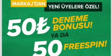 Markaj 50 TL Deneme Bonusu veya 50 Free Spin markaj-freebet